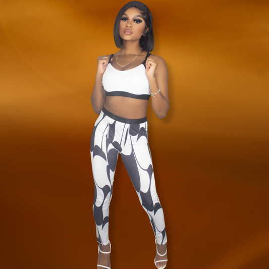 Hot Commodity Two Piece Set - White/Black
