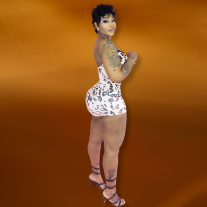 Pretty Wild Leopard Mini Dress - Apricot